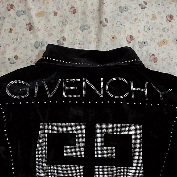 Givenchy Rhinestone Logo Velvet Jacket - Picture 13 of 16